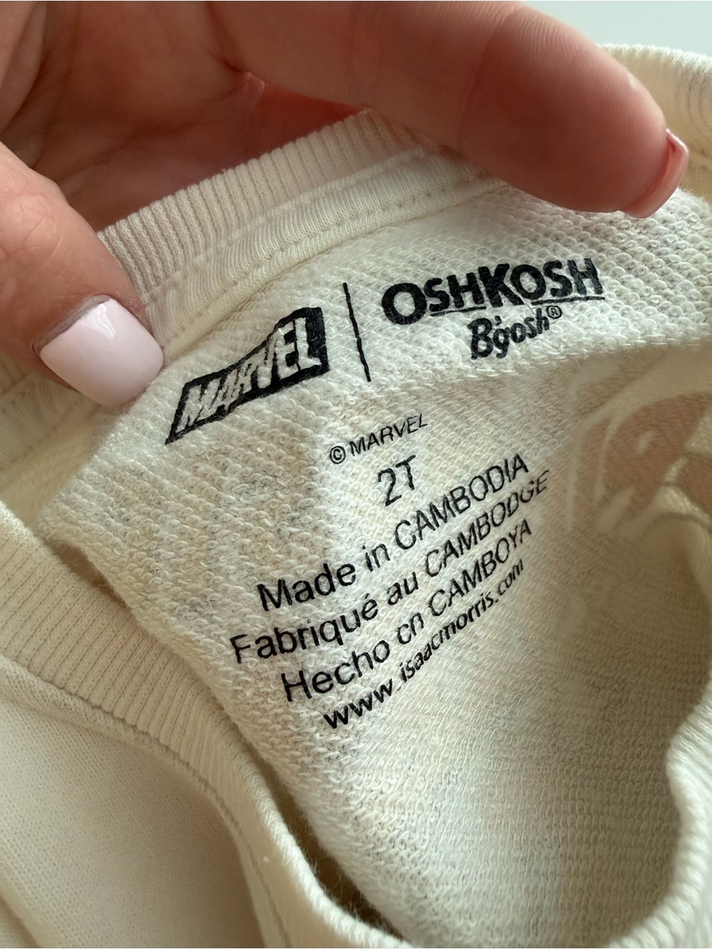 OshKosh B'gosh Cream Spider-Man Graphic Sweatshirt - Picture 3 of 3